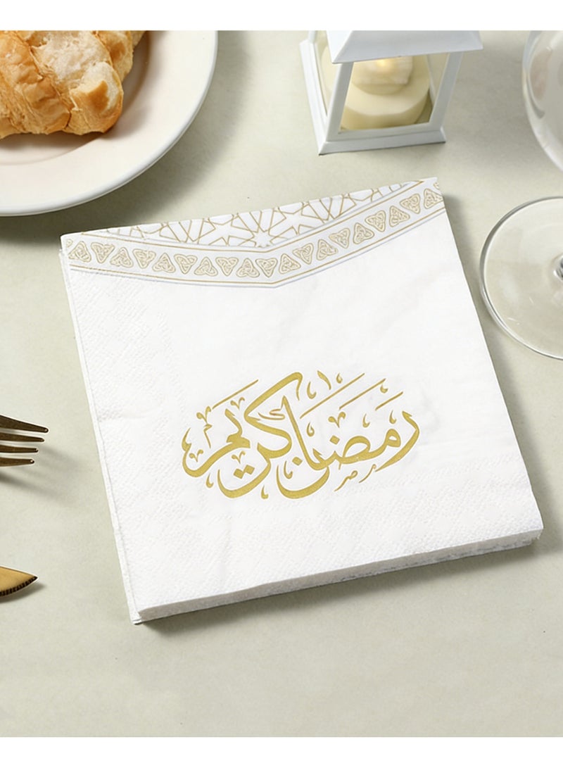يولولاند 40 منديلًا من نوع ”Arabic Moon Party“ - مناديل ورقية عالية الجودة، مناسبة للحفلات العائلية. (40 منديلًا، 17 × 17 سم) - Image 1